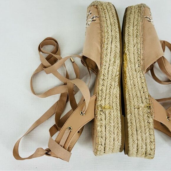 Nanette Lepore Size 8 Being Tie Ankle Ballet Esperdrilles Flats Shoes - Picture 7 of 15